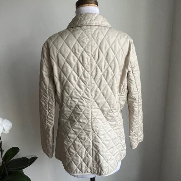BURBERRY DIAMOND QUILTED JACKET TAN PLAID INTERIOR SIZE SMALL - Picture 4 of 10